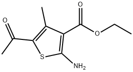 5-アセチル-2-アミノ-4-メチルチオフェン-3-カルボン酸エチル 化学構造式