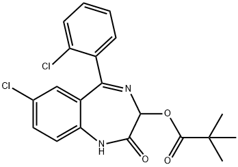 7-chloro-5-(2-chlorophenyl)-2,3-dihydro-2-oxo-1H-1,4-benzodiazepin-3-yl pivalate Structure