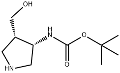 Carbamic acid, [(3S,4S)-4-(hydroxymethyl)-3-pyrrolidinyl]-, 1,1-dimethylethyl Structure