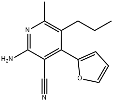 3-Pyridinecarbonitrile,2-amino-4-(2-furanyl)-6-methyl-5-propyl-(9CI),577982-93-5,结构式