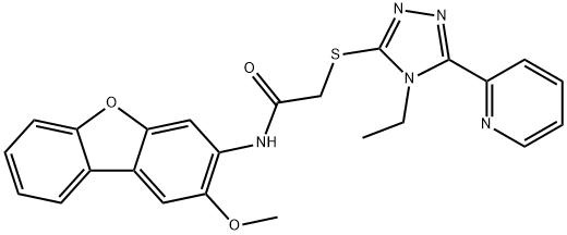 Acetamide, 2-[[4-ethyl-5-(2-pyridinyl)-4H-1,2,4-triazol-3-yl]thio]-N-(2-methoxy-3-dibenzofuranyl)- (9CI)|