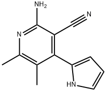 3-Pyridinecarbonitrile,2-amino-5,6-dimethyl-4-(1H-pyrrol-2-yl)-(9CI),577989-69-6,结构式