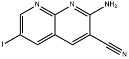 2-氨基-6-碘代-1,8-二氮杂萘-3-甲腈,578007-69-9,结构式
