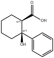 rel-(1α*)-2α*-ヒドロキシ-2-フェニルシクロヘキサンカルボン酸 化学構造式