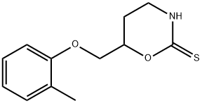 3,4,5,6-Tetrahydro-6-(o-tolyloxymethyl)-2H-1,3-oxazine-2-thione Structure