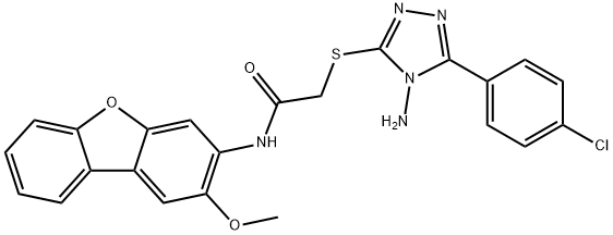 Acetamide, 2-[[4-amino-5-(4-chlorophenyl)-4H-1,2,4-triazol-3-yl]thio]-N-(2-methoxy-3-dibenzofuranyl)- (9CI),578699-92-0,结构式