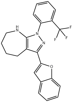 Pyrazolo[3,4-b]azepine, 3-(2-benzofuranyl)-1,4,5,6,7,8-hexahydro-1-[2-(trifluoromethyl)phenyl]- (9CI),578702-94-0,结构式