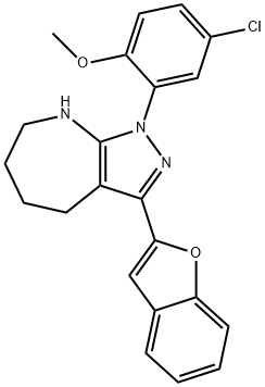 Pyrazolo[3,4-b]azepine, 3-(2-benzofuranyl)-1-(5-chloro-2-methoxyphenyl)-1,4,5,6,7,8-hexahydro- (9CI),578705-16-5,结构式