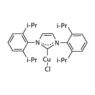 CHLORO[1,3-BIS(2,6-DI-I-PROPYLPHENYL)IMIDAZOL-2-YLIDENE]COPPER(I) Struktur