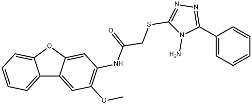 Acetamide, 2-[(4-amino-5-phenyl-4H-1,2,4-triazol-3-yl)thio]-N-(2-methoxy-3-dibenzofuranyl)- (9CI) Structure