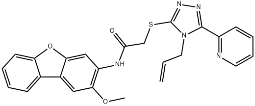 Acetamide, N-(2-methoxy-3-dibenzofuranyl)-2-[[4-(2-propenyl)-5-(2-pyridinyl)-4H-1,2,4-triazol-3-yl]thio]- (9CI),578745-65-0,结构式