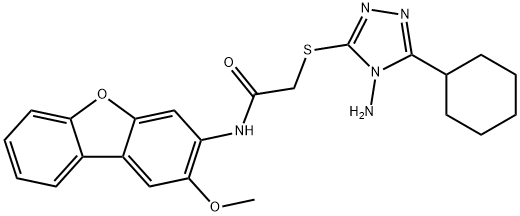 Acetamide, 2-[(4-amino-5-cyclohexyl-4H-1,2,4-triazol-3-yl)thio]-N-(2-methoxy-3-dibenzofuranyl)- (9CI) Struktur