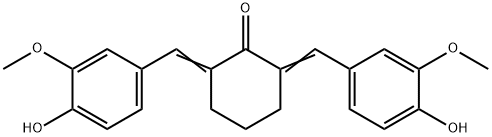2,6-ビス[(3-メトキシ-4-ヒドロキシフェニル)メチレン]シクロヘキサノン 化学構造式