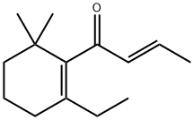(E)-1-(2-エチル-6,6-ジメチル-1-シクロヘキセン)-1-イル-2-ブテン-1-オン 化学構造式