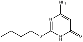 6-アミノ-2-(ブチルチオ)-4-ピリミジノール 化学構造式