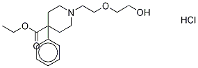 1-[2-(2-ヒドロキシエトキシ)エチル]-4-フェニル-4-ピペリジンカルボン酸エチル·塩酸塩 化学構造式