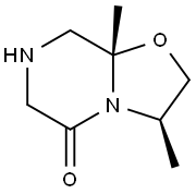 相对-(3S,8AR)-3,8A-二甲基六氢-5H-噁唑并[3,2-A]吡嗪-5-酮, 579467-22-4, 结构式