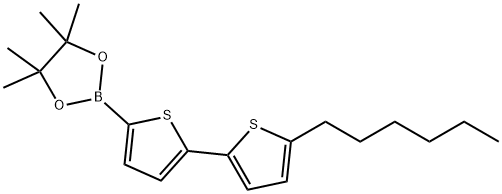 5′-己基-2,2′-并噻吩-5-硼酸频那醇酯 结构式