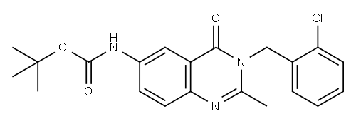 Carbamic acid, [3-[(2-chlorophenyl)methyl]-3,4-dihydro-2-methyl-4-oxo-6-quinazolinyl]-, 1,1-dimethylethyl ester (9CI) Struktur