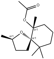 [2alpha,5alpha(R*)]-2,6,10,10-tetramethyl1-oxaspiro[4.5]decan-6-yl acetate Structure