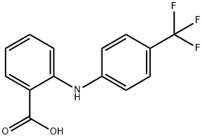 N-[4-(トリフルオロメチル)フェニル]アントラニル酸 化学構造式