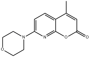 4-メチル-7-モルホリノ-2H-ピラノ[2,3-b]ピリジン-2-オン 化学構造式