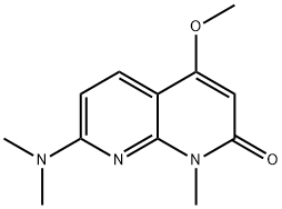 7-(ジメチルアミノ)-4-メトキシ-1-メチル-1,8-ナフチリジン-2(1H)-オン 化学構造式