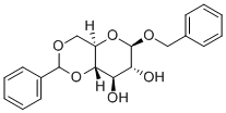 ベンジル4,6-O-ベンジリデン-Β-D-グルコピラノシド 化学構造式