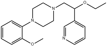 1-[2-エトキシ-2-(3-ピリジニル)エチル]-4-(2-メトキシフェニル)ピペラジン 化学構造式