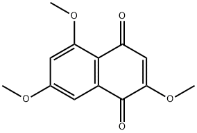2,5,7-トリメトキシ-1,4-ナフトキノン 化学構造式