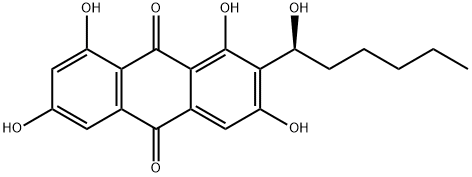 1,3,6,8-四羟基-2-(1-羟基己基)-蒽醌,5803-62-3,结构式