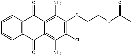 2-[[2-(アセチルオキシ)エチル]チオ]-1,4-ジアミノ-3-クロロ-9,10-アントラセンジオン 化学構造式