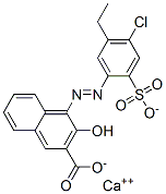 4-[(4-氯代-5-乙基-2-磺基苯基)偶氮]-3-羟基-2-萘甲酸钙盐 结构式
