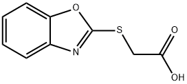 (1,3-ベンゾキサゾール-2-イルチオ)酢酸 化学構造式