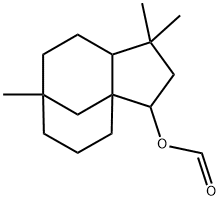 デカヒドロ-1,1,7-トリメチル-3a,7-メタノ-3aH-シクロペンタシクロオクテン-3-オールホルマート 化学構造式