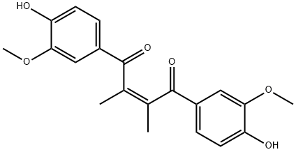 (Z)-1,4-Bis(4-hydroxy-3-methoxyphenyl)-2,3-dimethyl-2-butene-1,4-dione Struktur