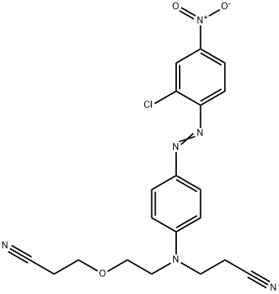 3-[4-(2-クロロ-4-ニトロフェニルアゾ)フェニル[2-(2-シアノエトキシ)エチル]アミノ]プロピオノニトリル 化学構造式
