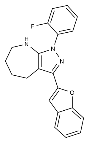 Pyrazolo[3,4-b]azepine, 3-(2-benzofuranyl)-1-(2-fluorophenyl)-1,4,5,6,7,8-hexahydro- (9CI),581056-85-1,结构式