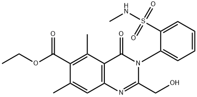 ethyl 2-(hydroxymethyl)-5,7-dimethyl-3-(2-(N-methylsulfamoyl)phenyl)-4-oxo-3,4-dihydroquinazoline-6-carboxylate Structure