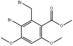 3-溴-2-(溴甲基)-4,6-二甲氧基苯甲酸甲酯, 58137-74-9, 结构式