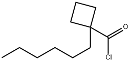 Cyclobutanecarbonyl chloride, 1-hexyl- (9CI) Structure