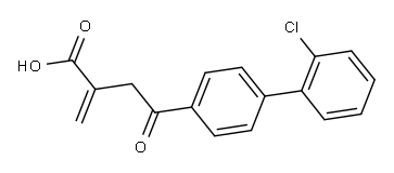 2-[p-(o-クロロフェニル)フェナシル]アクリル酸 化学構造式