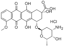 8-去乙酰基-8-羧基柔红霉素盐酸盐,58199-96-5,结构式