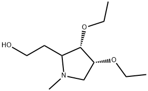 2-Pyrrolidineethanol,3,4-diethoxy-1-methyl-,(3S,4R)-(9CI) Structure