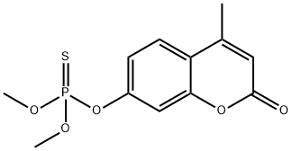 Thiophosphoric acid O,O-dimethyl O-(4-methyl-7-coumarinyl) ester Struktur