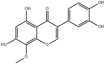 3',4',5,7-テトラヒドロキシ-8-メトキシイソフラボン 化学構造式