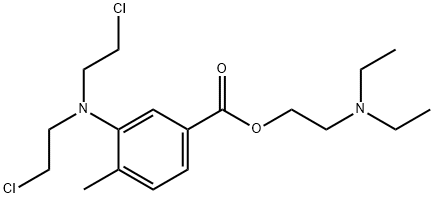 3-[Bis(2-chloroethyl)amino]-p-toluic acid 2-(diethylamino)ethyl ester Structure