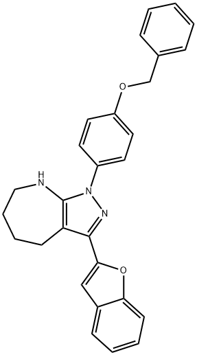 Pyrazolo[3,4-b]azepine, 3-(2-benzofuranyl)-1,4,5,6,7,8-hexahydro-1-[4-(phenylmethoxy)phenyl]- (9CI),583022-10-0,结构式