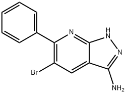 5-Bromo-6-phenyl-1H-pyrazolo[3,4-b]pyridin-3-amine,583039-87-6,结构式