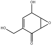 5,6-エポキシ-4-ヒドロキシ-2-ヒドロキシメチル-2-シクロヘキセン-1-オン 化学構造式